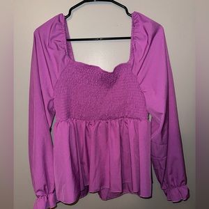 Purple square neck top